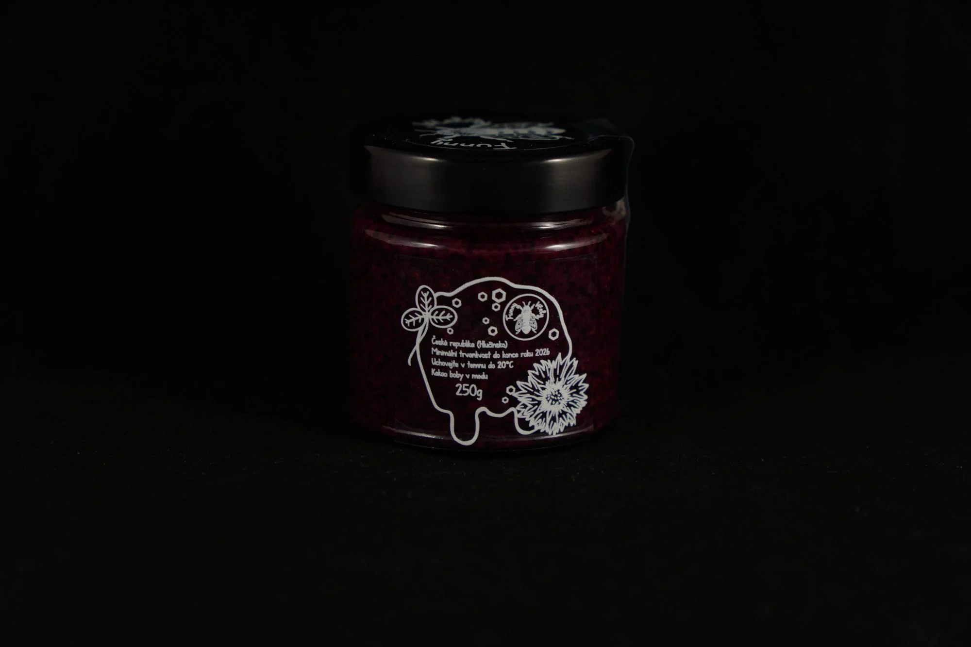 Etiketa medu s borůvkami Funny Včely 250 g