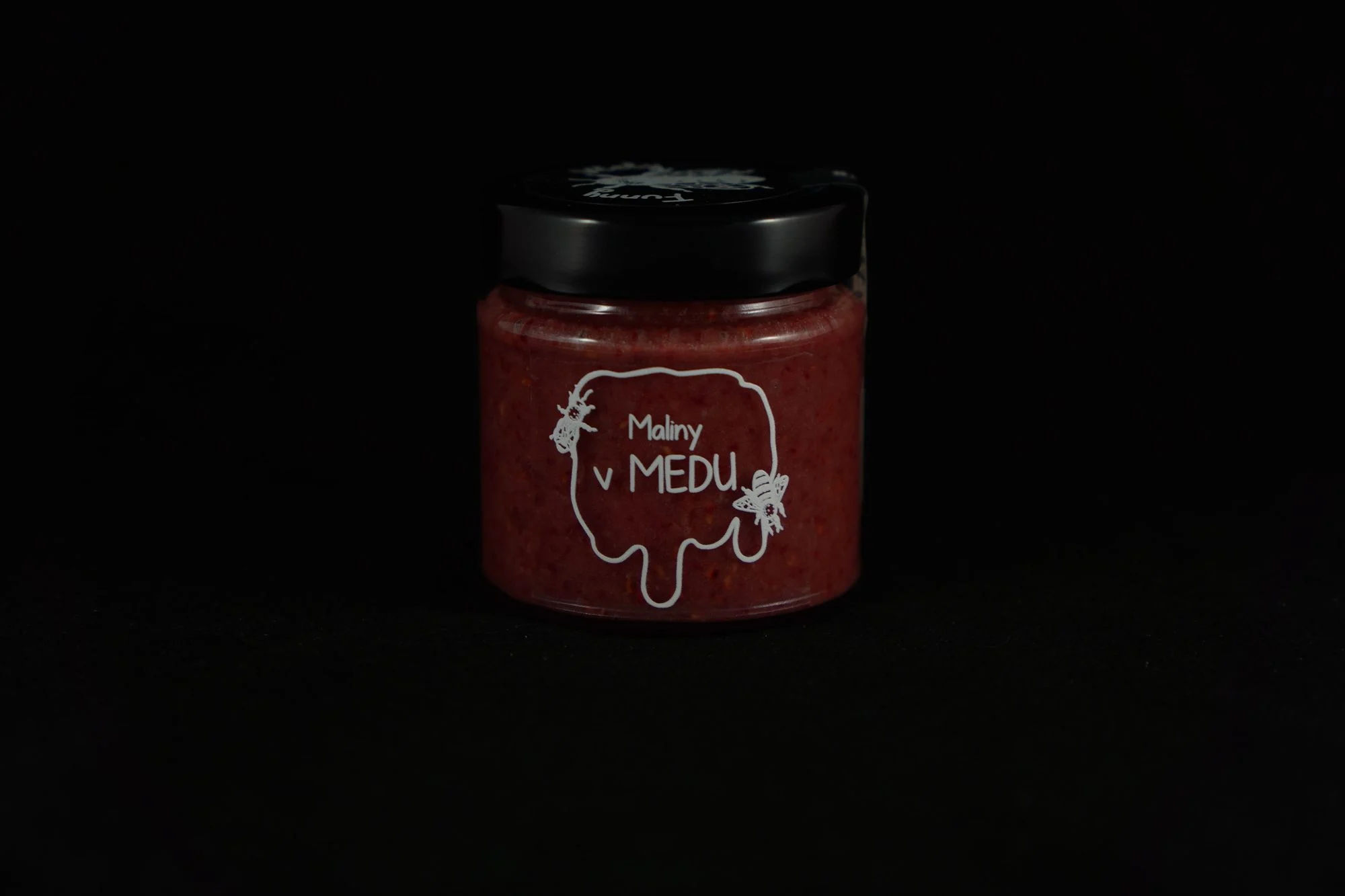 Sklenice malin v medu Funny Včely 250 g